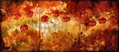 Modern Abstract Flowers - Elegance - Oil  Acrylic On Canvas