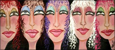 Modern Abstract Faces - Glamour Girls - Add New Artwork Medium