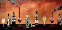 Wine Tasting - Oil  Acrylic On Canvas Paintings - By Peggy Garr, Modern Abstract Contemporary Painting Artist