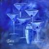 Blue Martinis - Oil  Acrylic On Canvas Paintings - By Peggy Garr, Modern Abstract Painting Artist
