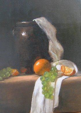 Still Life - Brown Crock - Oil