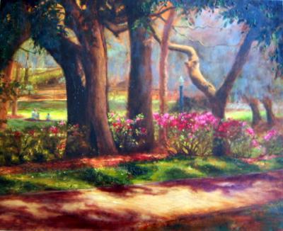 Landscape - Lake Lilley Azaleas - Oil