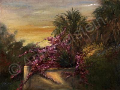 Landscape - Bougainvillas - Oil