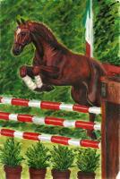 Jumping Horse - Mixed Media Mixed Media - By Iryna Ivanova, Realism Mixed Media Artist