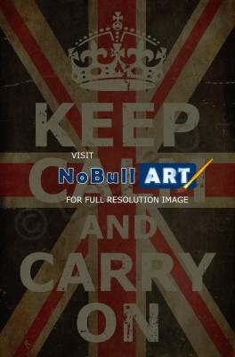 Posters - Keep Calm And Carry On Uk Flag - Digital