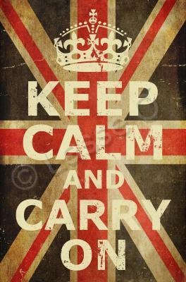 Posters - Keep Calm And Carry On Uk Flag - Digital