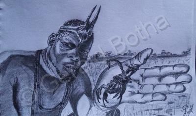 My Art - The Scorpion King - Graphite Pencil On Paper