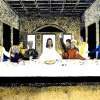 The Lords Supper - Mixed Medium Paintings - By Lee Mccormick, Classical Painting Artist