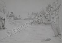 St Marks Venice - Pencil Drawings - By Bampy Dragon, Impressionism Drawing Artist