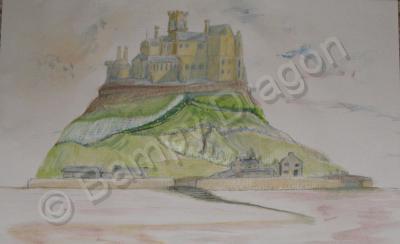 Landscapes - St Michaels Mount - Water Colour Pencil