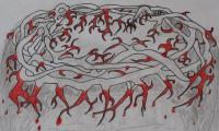 Christ Passion 4 - Pen Ink  Pencil Drawings - By Bampy Dragon, Impressionism Drawing Artist