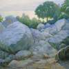 Dusk At The Simeiz Mountains - Oil On Canvas Paintings - By Helen Kishkurno, Impressionism Painting Artist