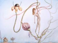 Am I A Real Girl Yet - Watercolor And Ink Paintings - By Erin Walworth, Pop Surrealism Painting Artist