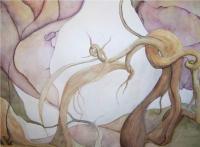 Love In An Unborn Language - Watercolor And Ink Paintings - By Erin Walworth, Surrealism Painting Artist
