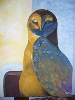 Owl - Acrylic Paintings - By Raza Mirza, Freestyle Painting Artist