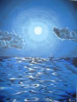 Moon - Acrylic Paintings - By Raza Mirza, Freestyle Painting Artist