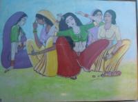 Sringar - Water Colour Paintings - By Dr Aparajita Chauhan, Compozetion Painting Artist