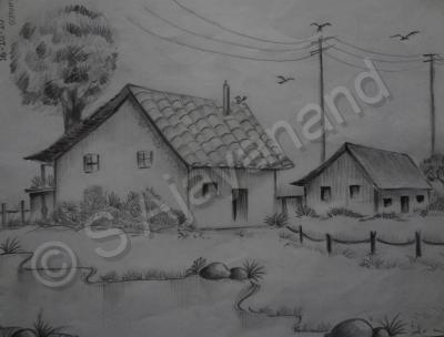 Pencil Drawing - Scenary - Pencil And Paper