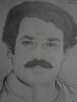 Mohan Lal - Pencil And Paper Drawings - By S Ajayanand, Pencil Work Drawing Artist