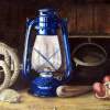 La Lampe - Oil On Wood Paintings - By Anne Burdin, Still Life Painting Artist
