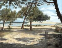 Cap Ferret - Oil On Canvas Paintings - By Anne Burdin, Landscape Painting Artist