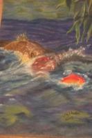 Topwater Bass - Pastel Paintings - By Jay Johnston, Realism Painting Artist