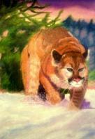 Big Cat Prowl - Pastel Paintings - By Jay Johnston, Realism Painting Artist