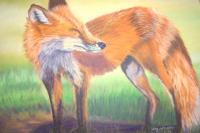 Blinking Fox - Pastel Paintings - By Jay Johnston, Realism Painting Artist