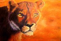 Lion Up Close - Pastel Paintings - By Jay Johnston, Realism Painting Artist