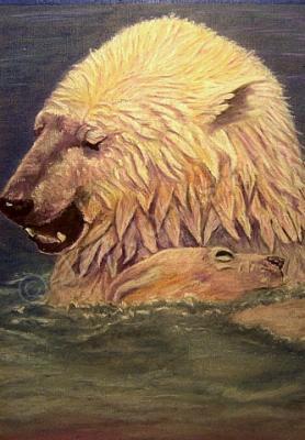 Wildlife - Polar Bear And Cub - Pastel