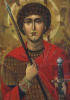 St George - Oil Paintings - By Teimuraz Kharabadze, Byzantine Painting Artist