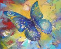 Butterfly 2 - Oil Paintings - By Teimuraz Kharabadze, Impressionism Painting Artist