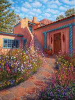 Southwest - Taos Courtyard Garden - Oil