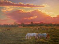 September Sunset In Taos - Oil Paintings - By Johanna Girard, Realism Painting Artist