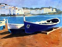 Pintor Alejandro Cabeza - Barcas En Cadaques - Oleo