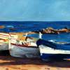 Barcas En Calella De Palafrugell - Oleo Paintings - By Pintor Alejandro Cabeza, Landscape Painting Artist