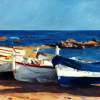 Barcas En Calella De Palafrugell - Oleo Paintings - By Alejandro Cabeza, Landscape Painting Artist