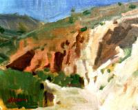Paisaje De Cofrentes - Pintura Valenciana - Oleo Paintings - By Pintor Alejandro Cabeza, Landscape Painting Artist