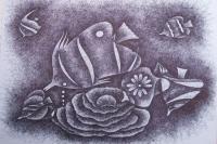 Fish Flower - Pen Work Paintings - By Malatesh Garadimani, Abstrait Painting Artist