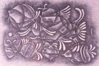 Fish Life - Pen Work Paintings - By Malatesh Garadimani, Abstrait Painting Artist