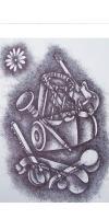 Music - Pen Work Drawings - By Malatesh Garadimani, Abstrait Drawing Artist