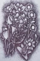 Flower - Pen Work Drawings - By Malatesh Garadimani, Abstrait Drawing Artist