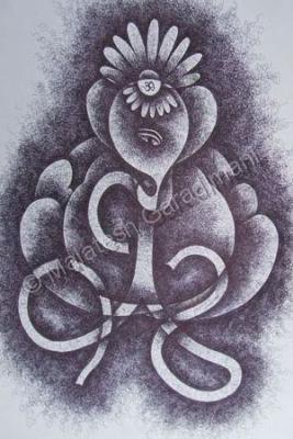 Good - Flower Ganesh - Pen Work