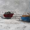 Wintering Ashore - Oil On Canvas Paintings - By Tom Schek, Impressionist Painting Artist