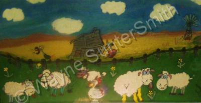 Wayne Anthony Sunter-Smith - Sheep Thrills - Acrylic On Canvas