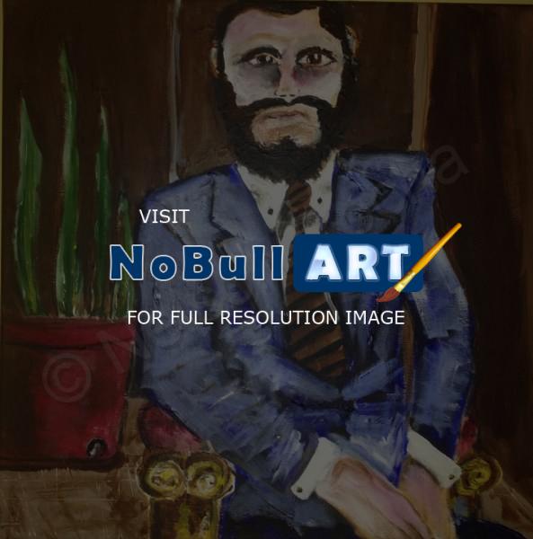 Portraits - Man With Blue Suit - Acrylics