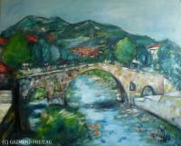 Landscape - Ura E Gurit Ne Prizren - Oil On Canvas