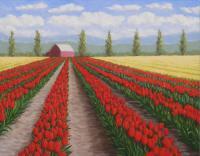 Skagit Valley Tulips - Sold - Oil Paintings - By Anne Doane, Impressionism Painting Artist