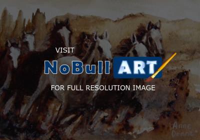 Horses - Wild Horses - Sold - Mixed Media