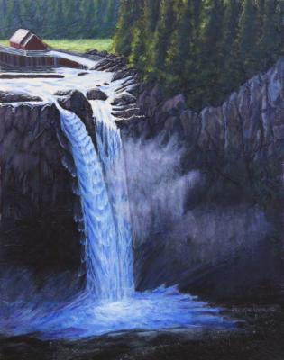 Northwest - Snoqualmie Falls Summer - Mixed Media